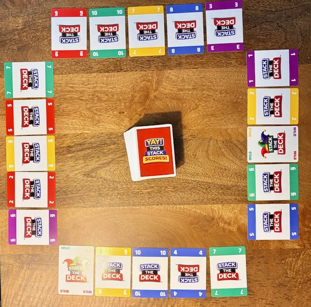 Starting a four player game of Stack The Deck™